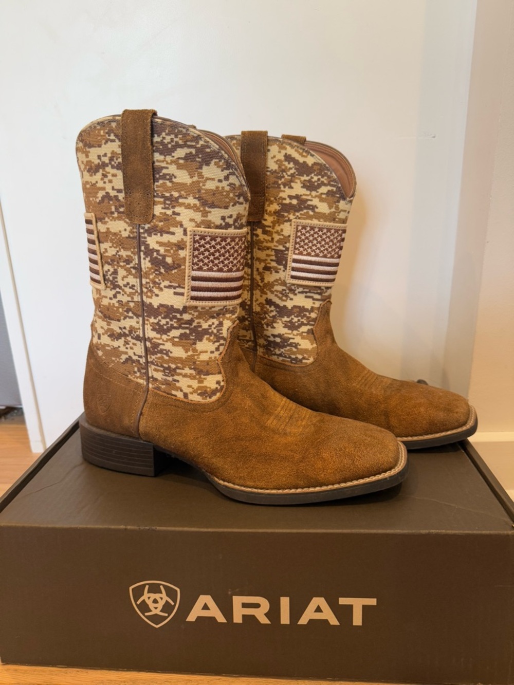 Men’s Ariat Sport Patriot Western Boot- Antique Mocha- Size 11
